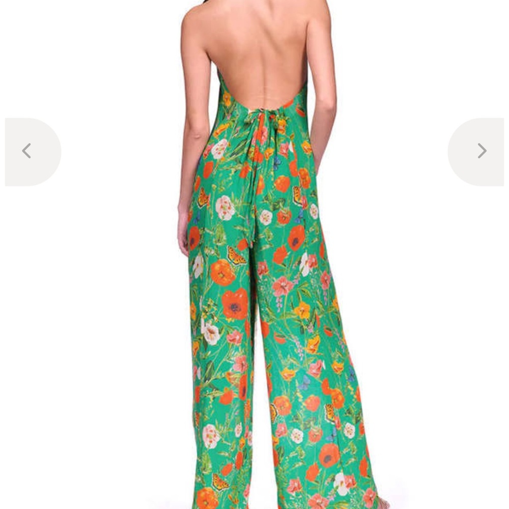 Cara Cara Green Floral Halter Jumpsuit - Picture 2 of 8